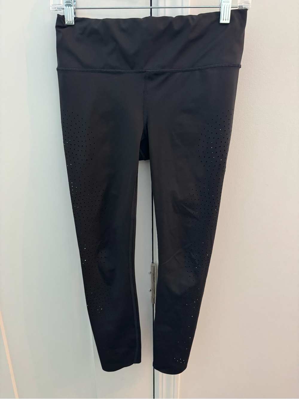 Athleta Black Laser-Cut Performance Leggings